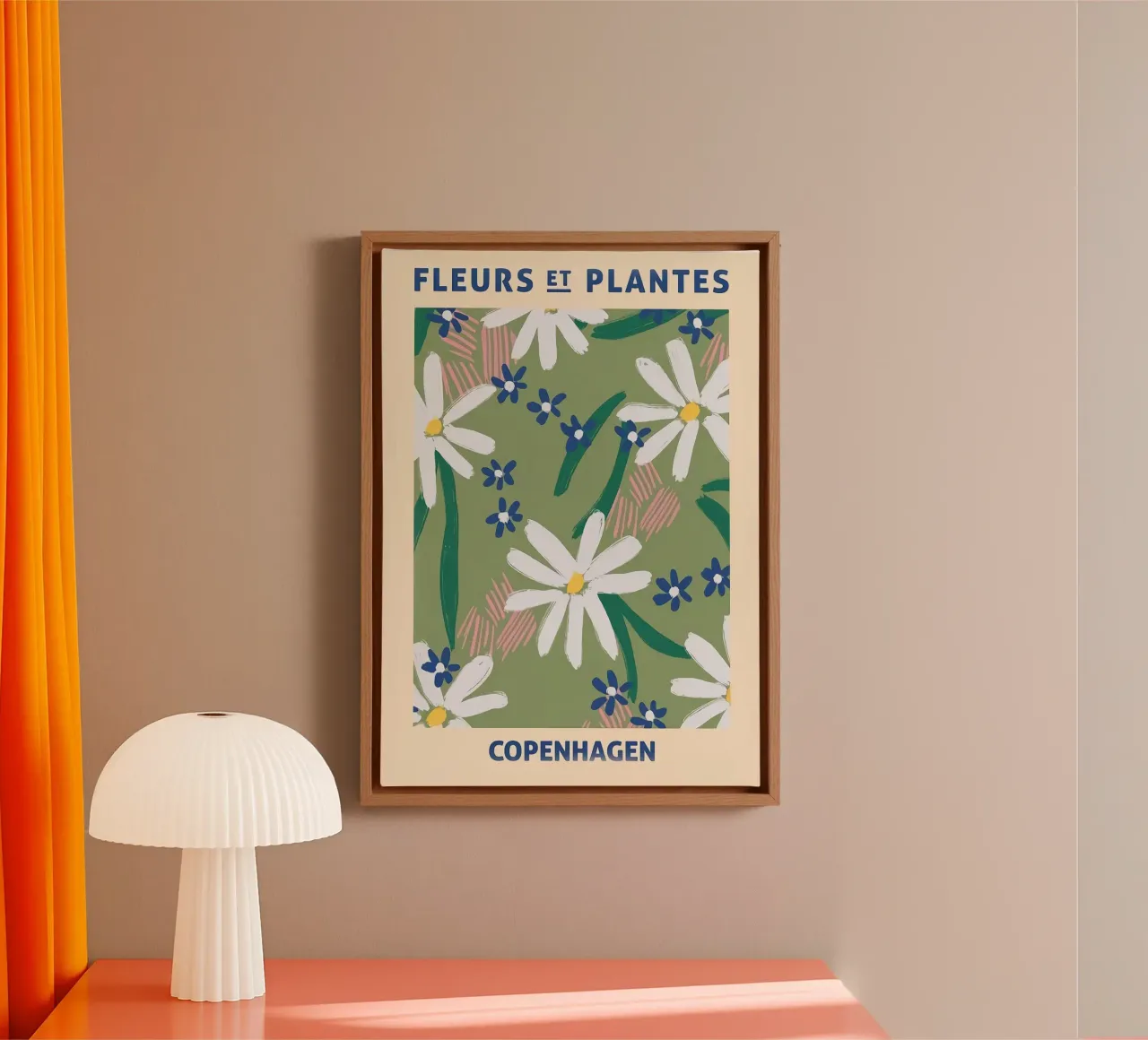 Fiori e palme di Copenhagen tela con Cornice a cassetta da Jose
