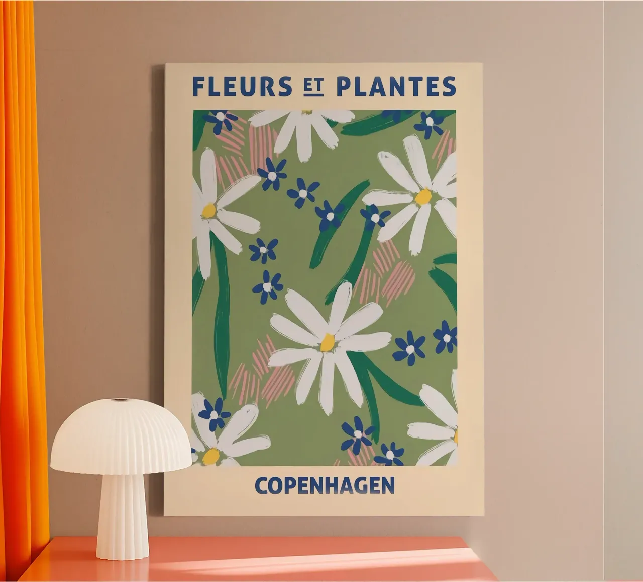 Fiori e palme di Copenhagen tela con Cornice a cassetta da Jose