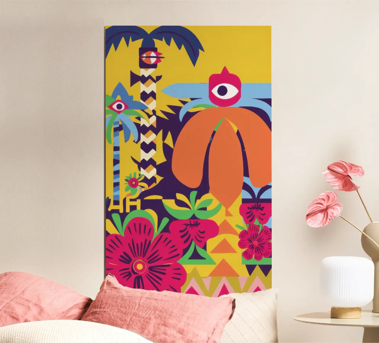 Psychedelische Totem-Vision Poster mit Kunststoffrahmen von Sentinel Glow