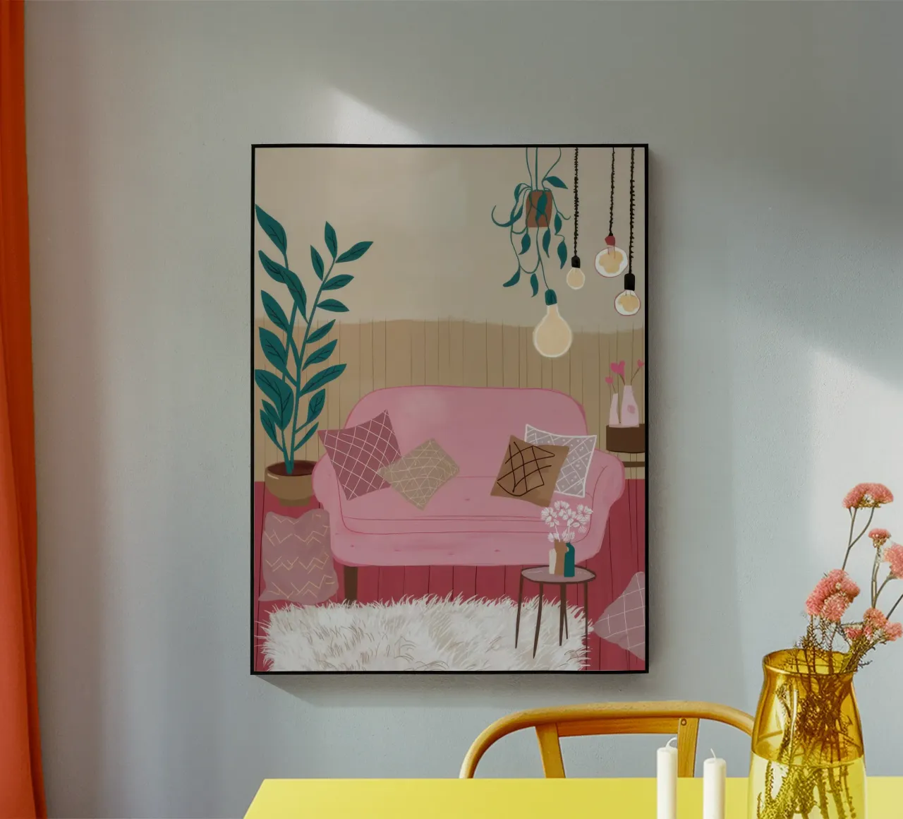 Pink Sofa Stillness acrylic glass by Marigold Tiga