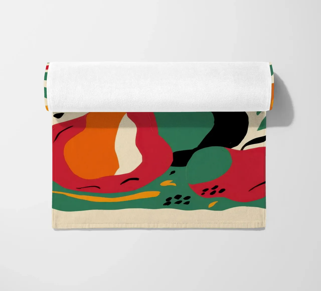 Abstract Pear and Flower beach towel by Sentinel Glow