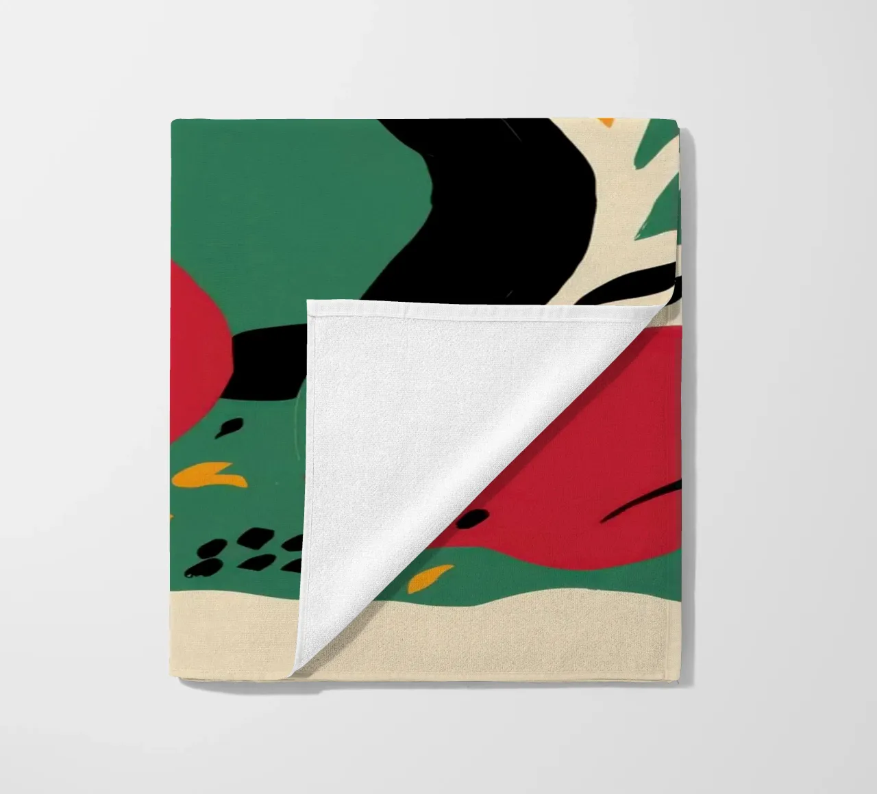 Abstract Pear and Flower beach towel by Sentinel Glow