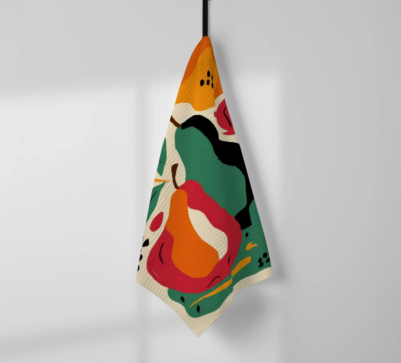 Abstract Pear and Flower tea towel by Sentinel Glow