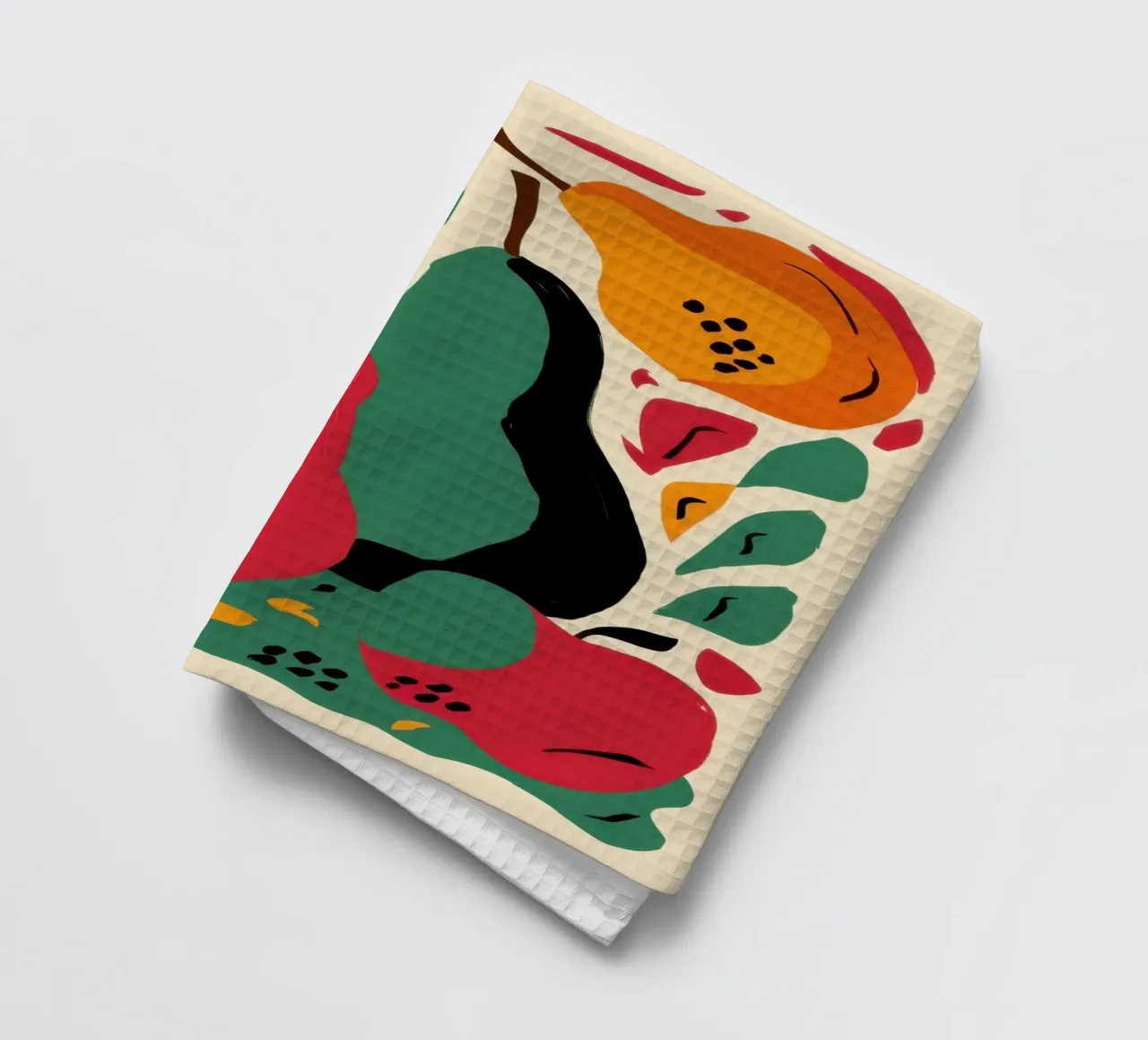 Abstract Pear and Flower tea towel by Sentinel Glow