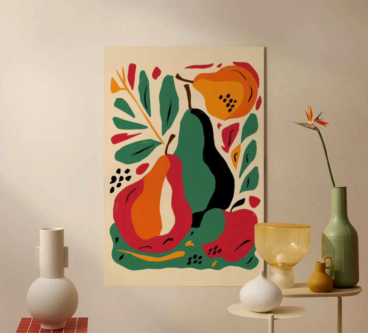 Pera e fiore astratto plexiglass da Sentinel Glow