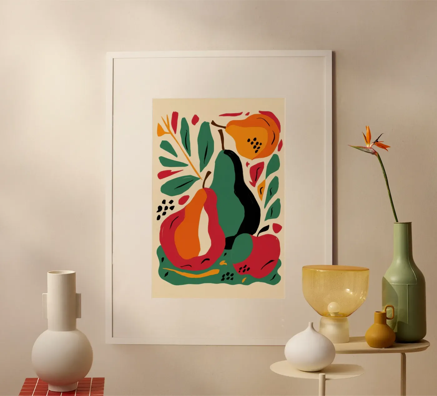 Pera e fiore astratto poster da Sentinel Glow