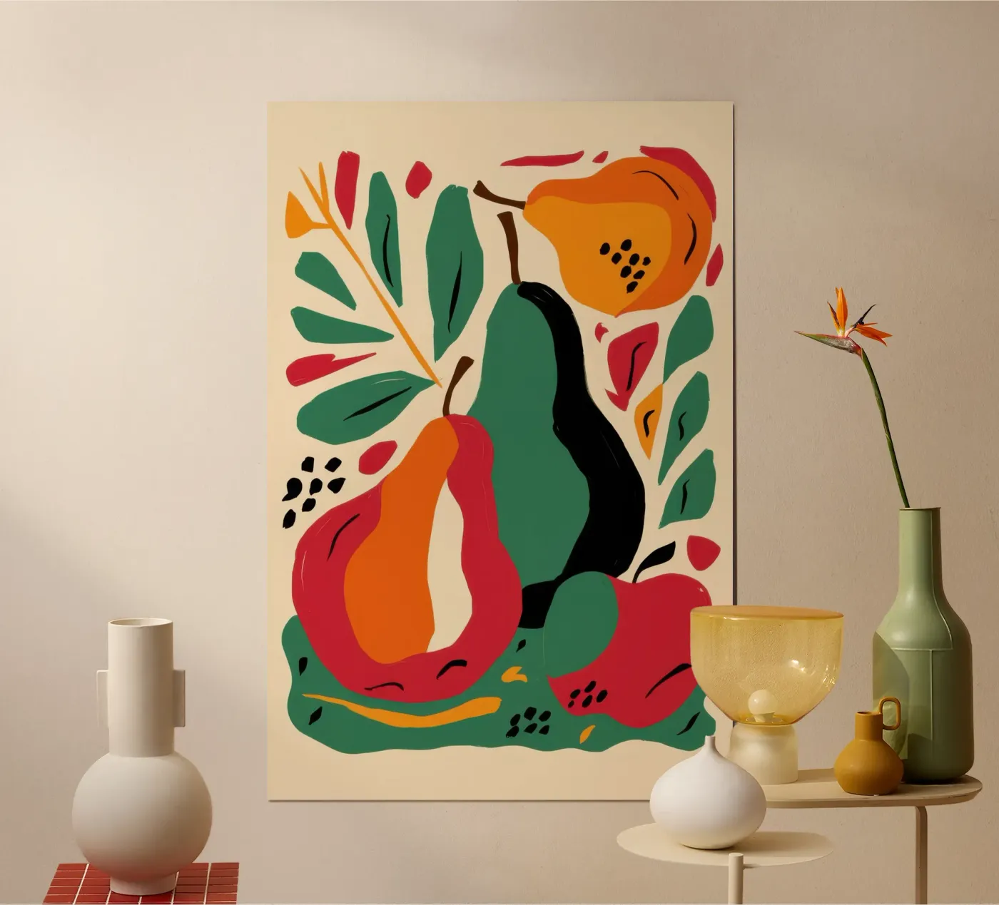 Pera e fiore astratto poster da Sentinel Glow