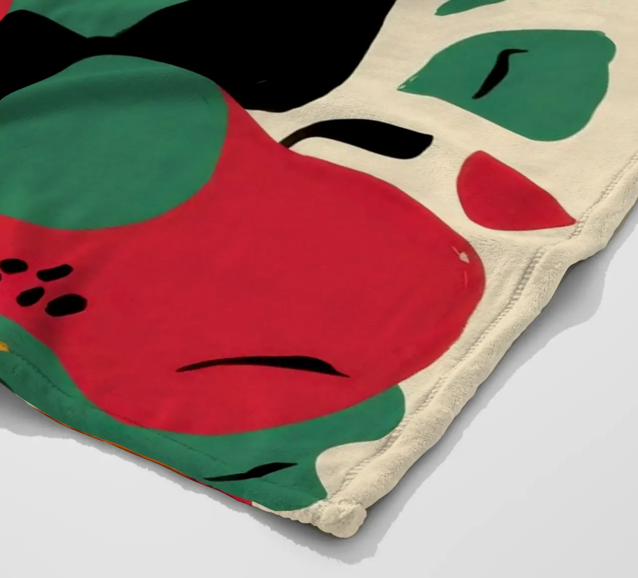 Abstract Pear and Flower fleece blanket by Sentinel Glow