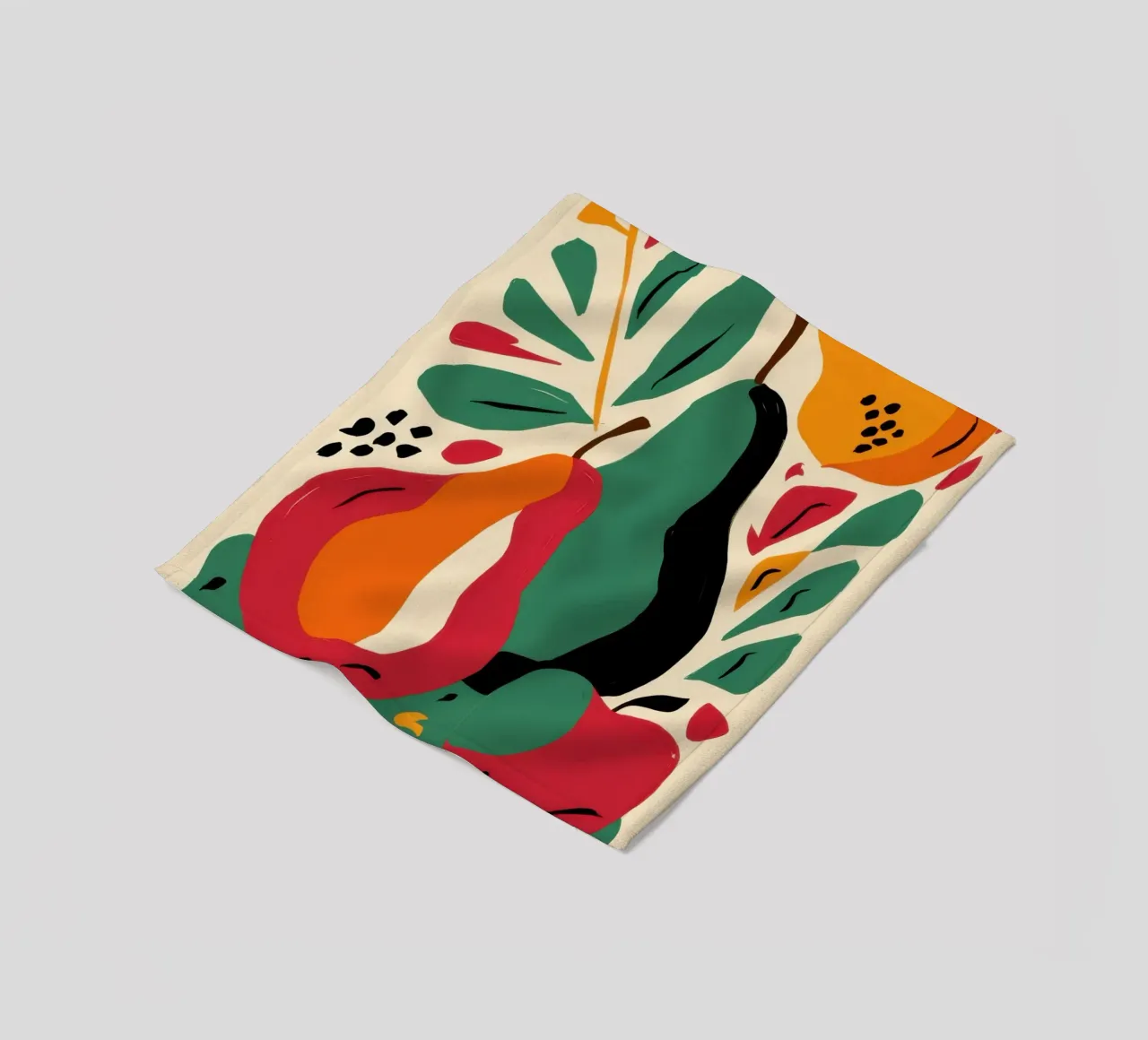 Abstract Pear and Flower fleece blanket by Sentinel Glow