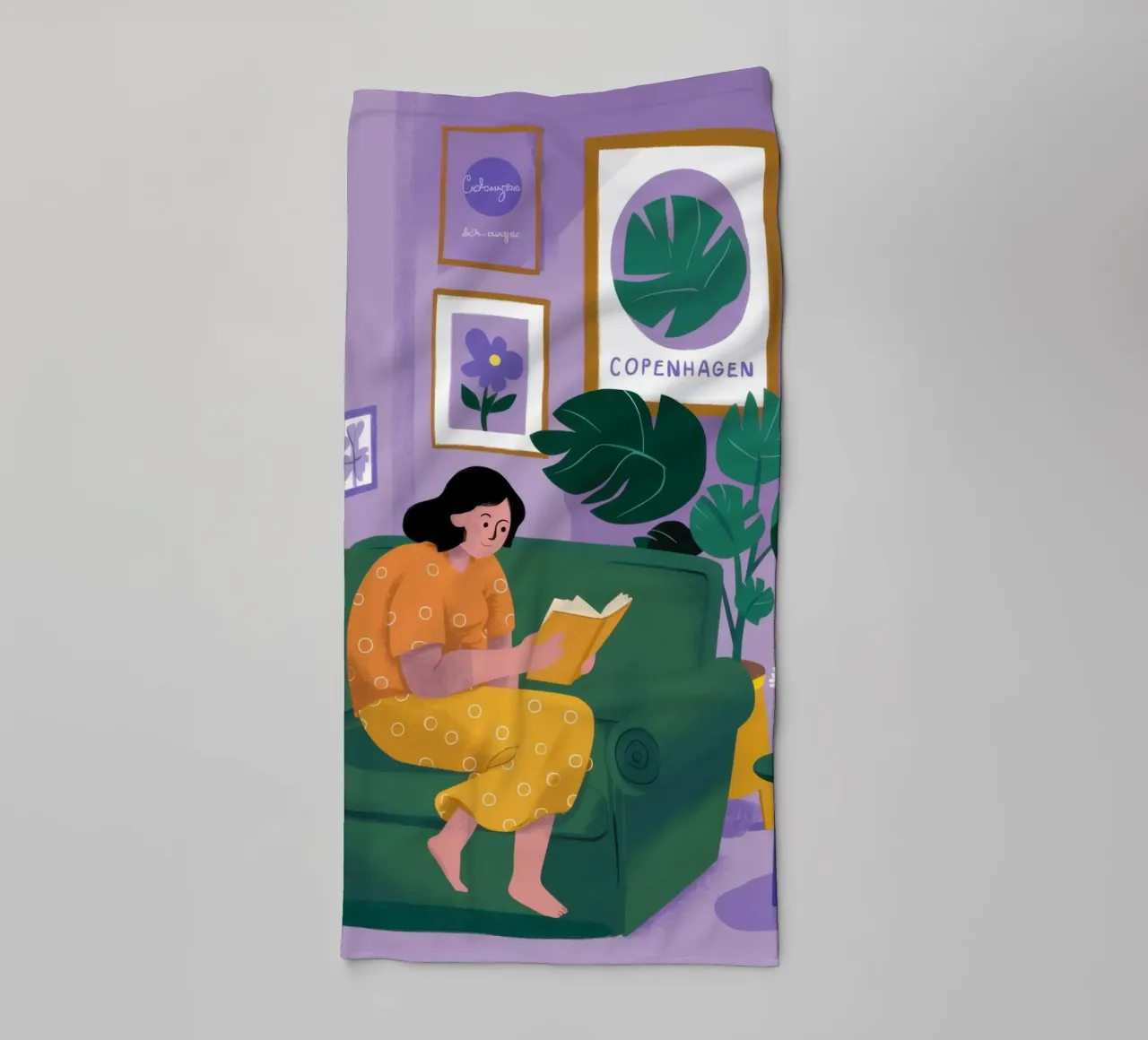 Coin lecture Monstera serviette de bain de Pale Aura