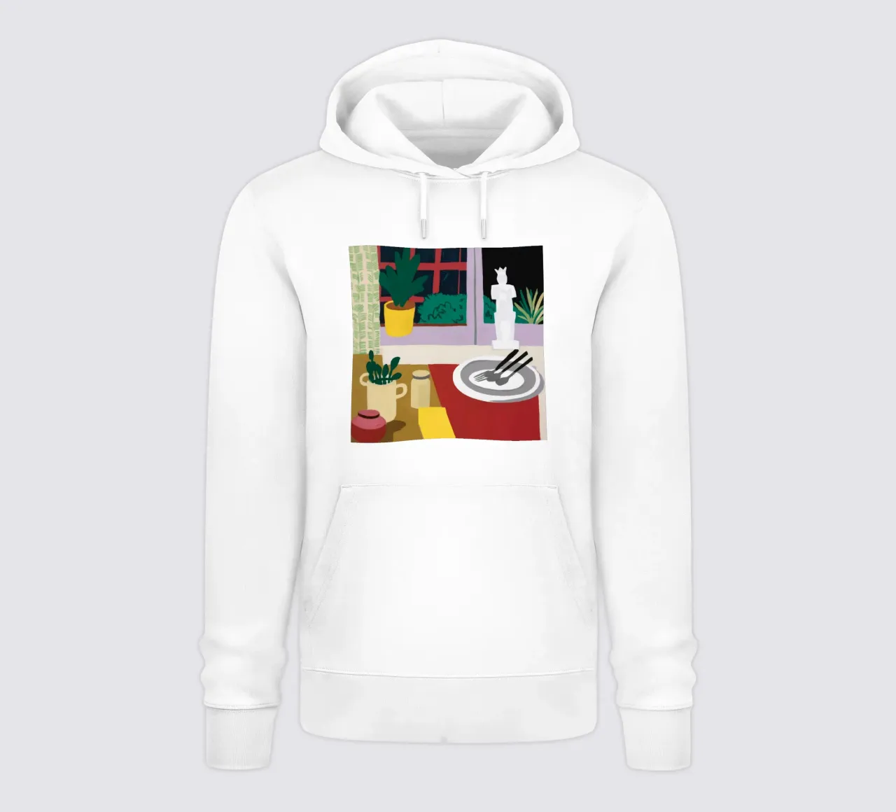 Cucina del gatto bianco felpa con cappuccio da Stone Decade