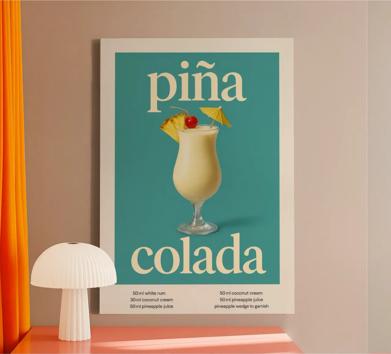 Pina Colada canvas met Baklijst van Attaboy Dsgn