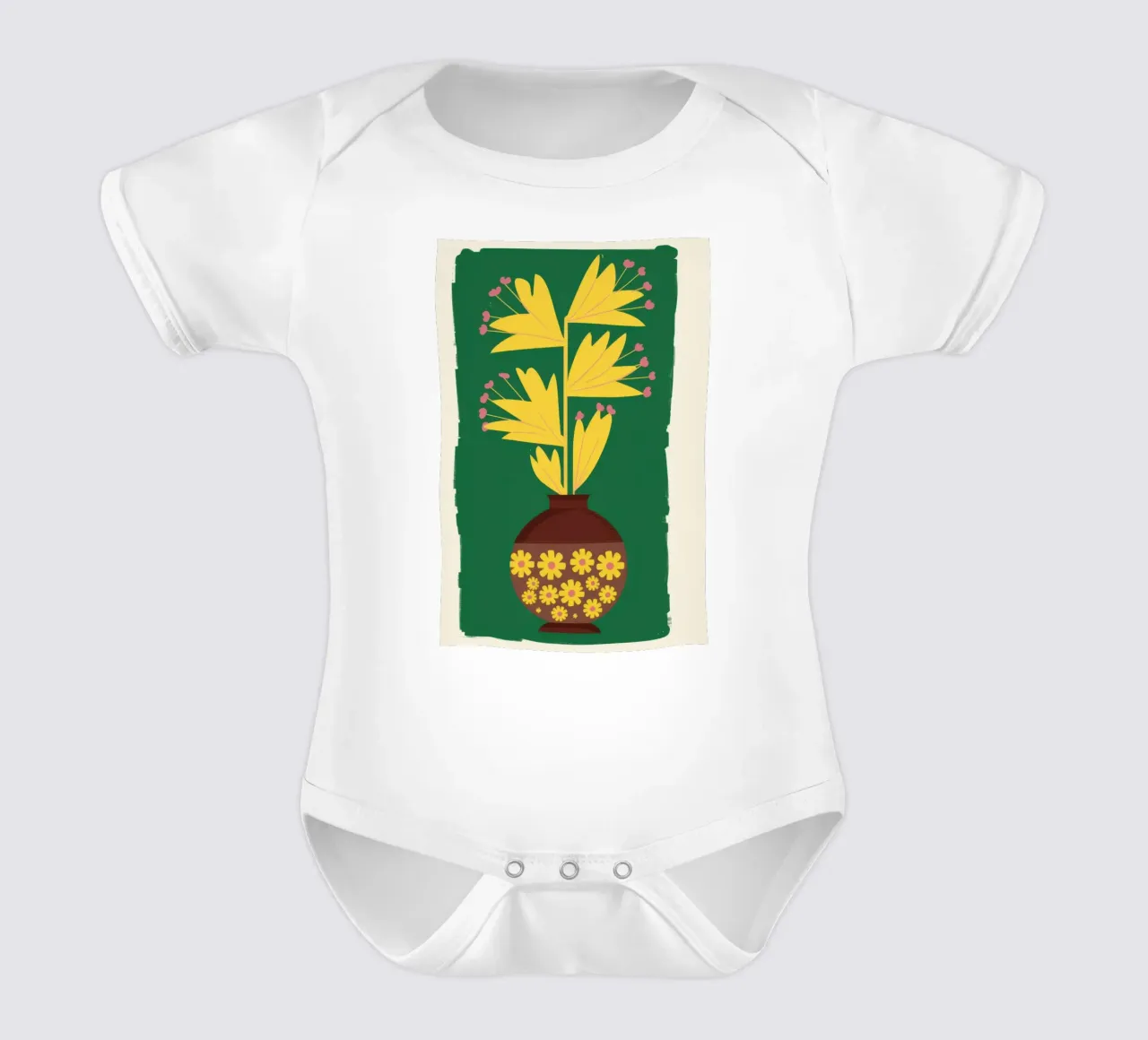 Vase jaune Fond vert body bébé de Sentinel Glow