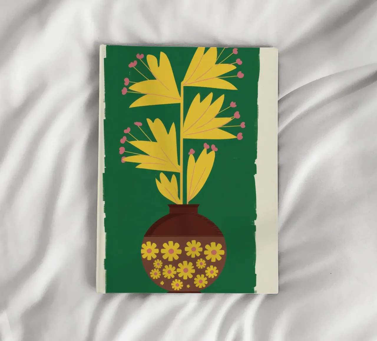 Vase jaune Fond vert carnet de notes de Sentinel Glow