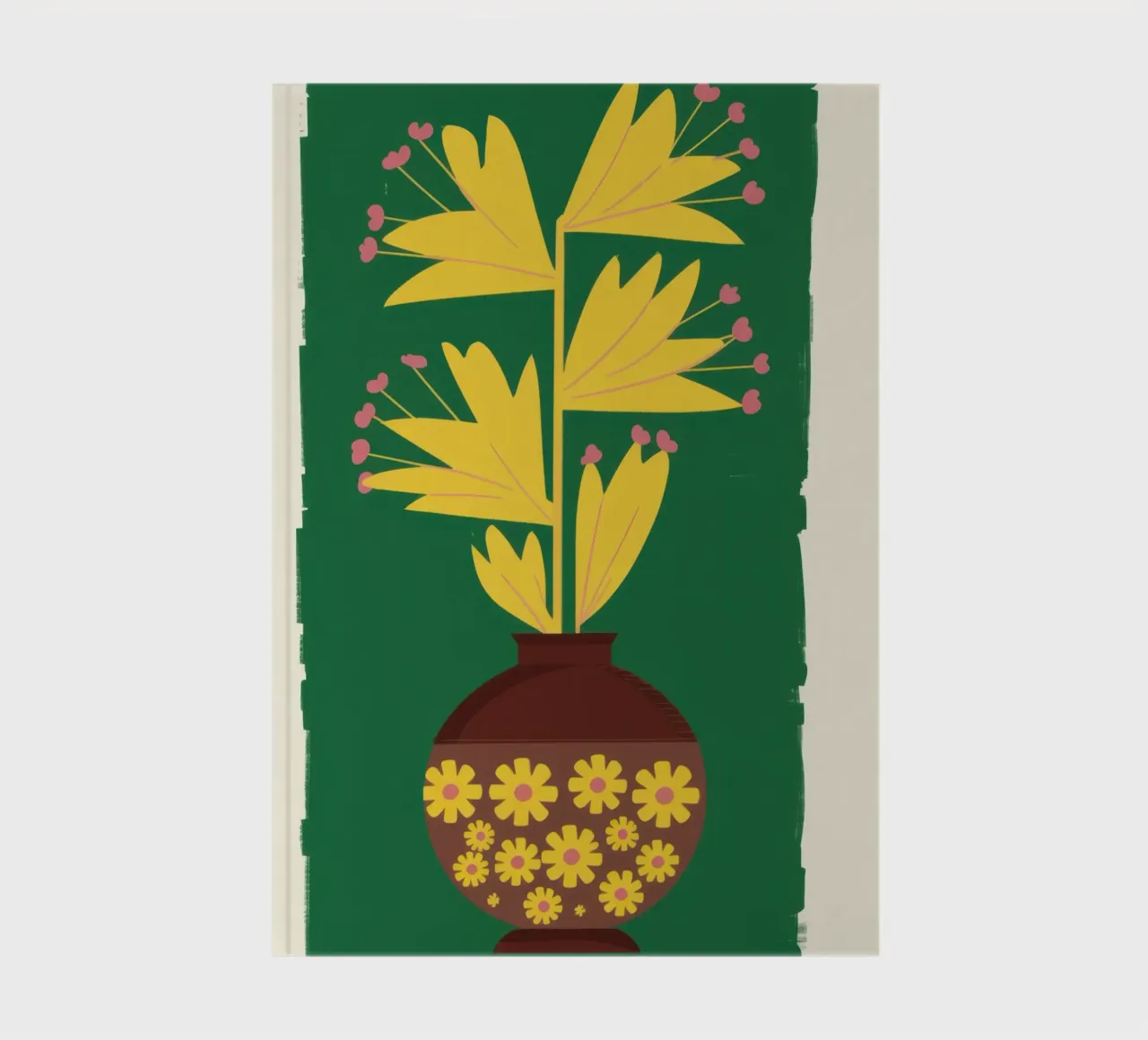 Vase jaune Fond vert carnet de notes de Sentinel Glow