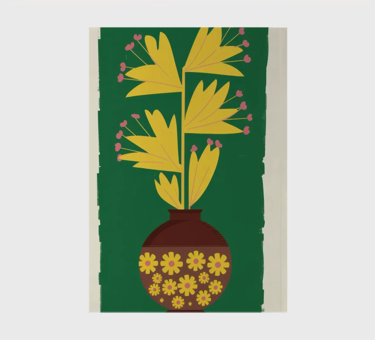 Vase jaune Fond vert carnet de notes de Sentinel Glow