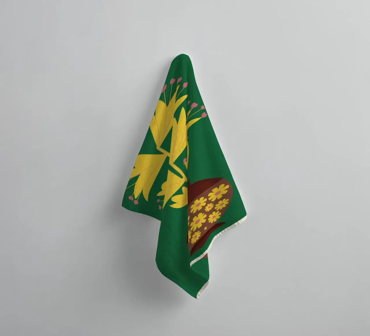 Vase jaune Fond vert serviette de bain de Sentinel Glow