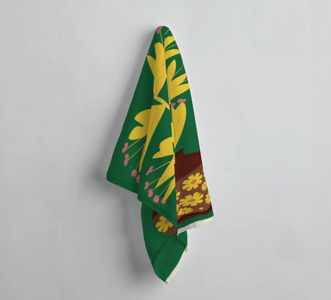 Vase jaune Fond vert serviette de bain de Sentinel Glow