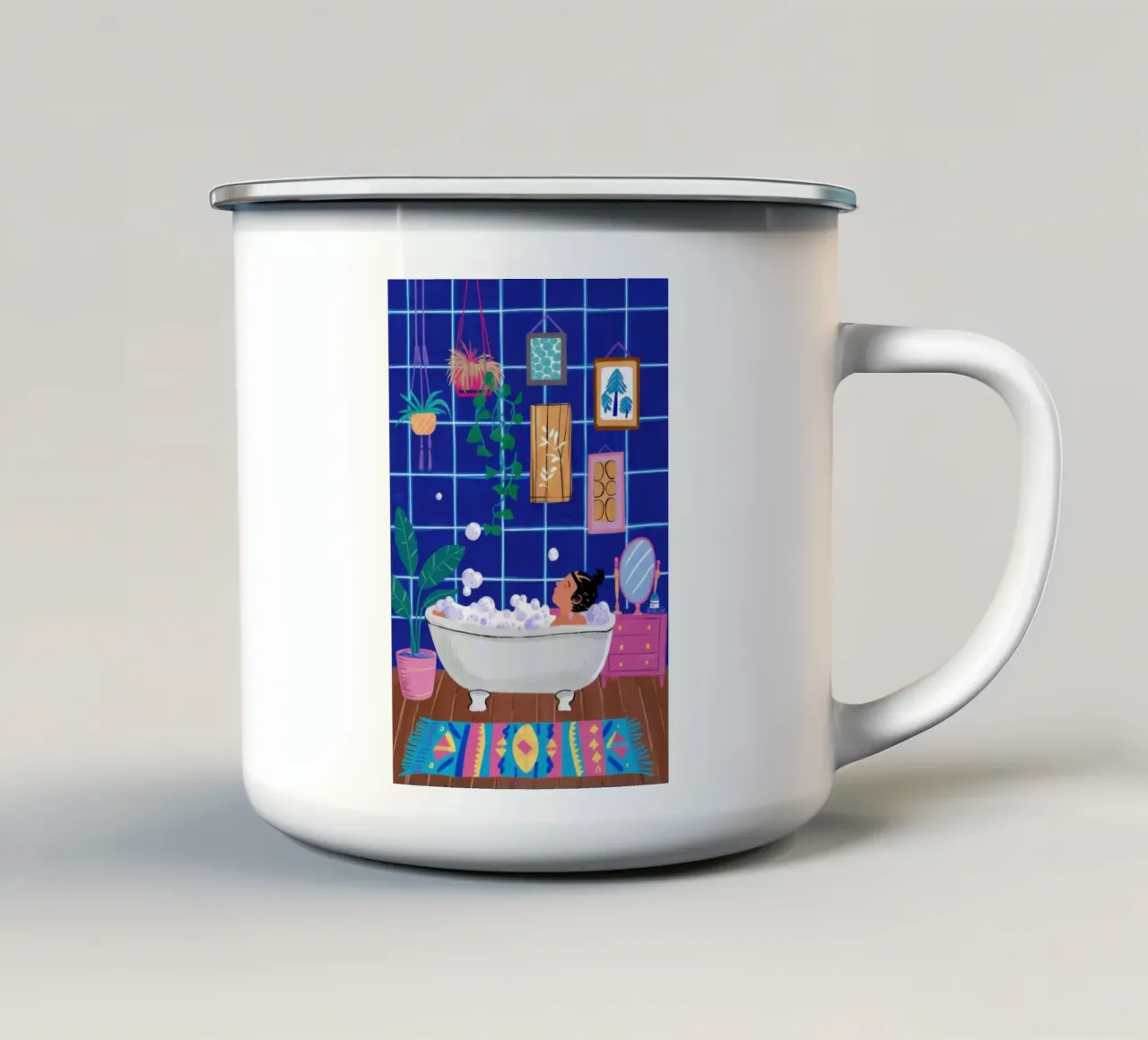 Libri e stelle della vasca da bagno tazza in smalto da Pale Aura