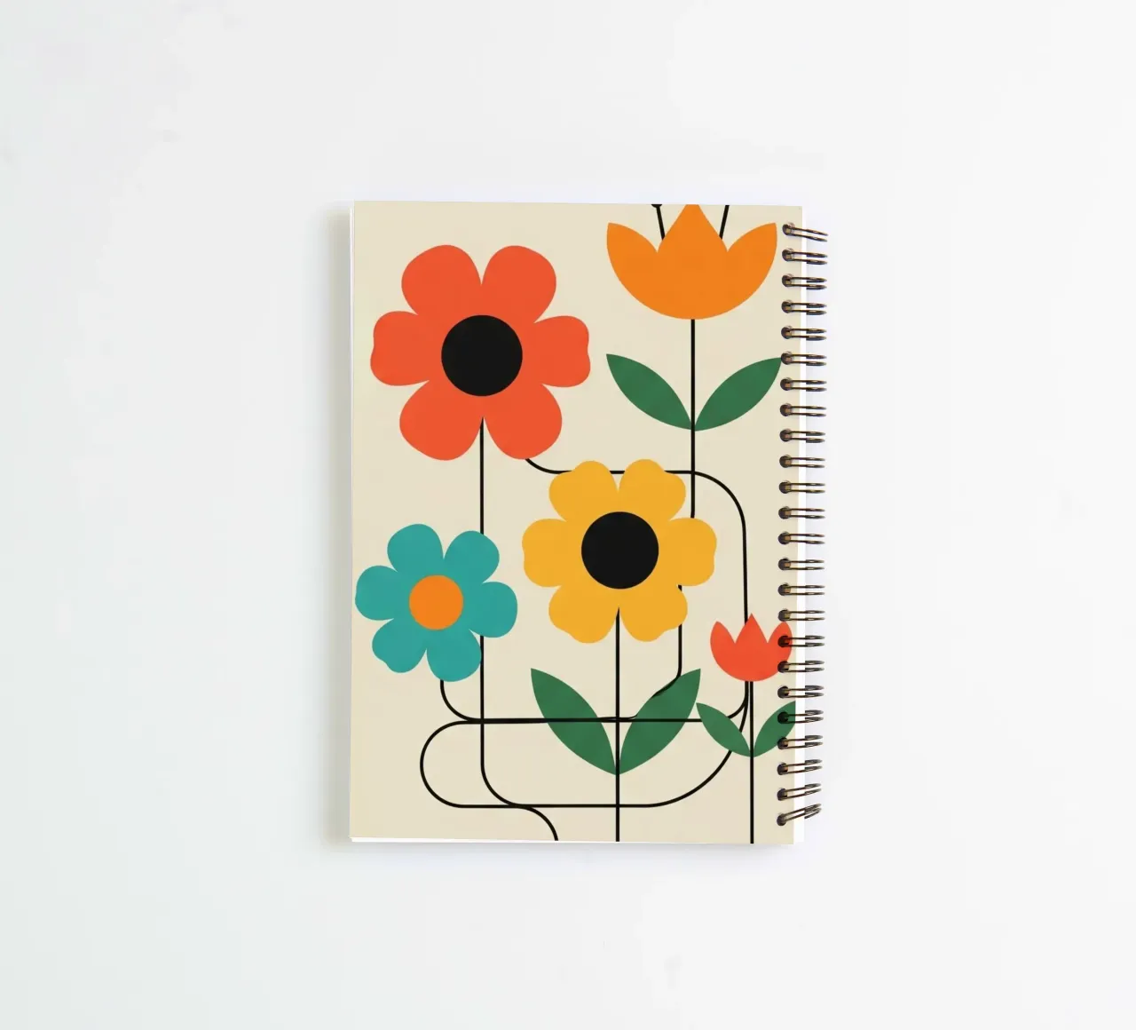 Floral bauhaus #105: The Mod Garden carnet à spirale de Zen Design