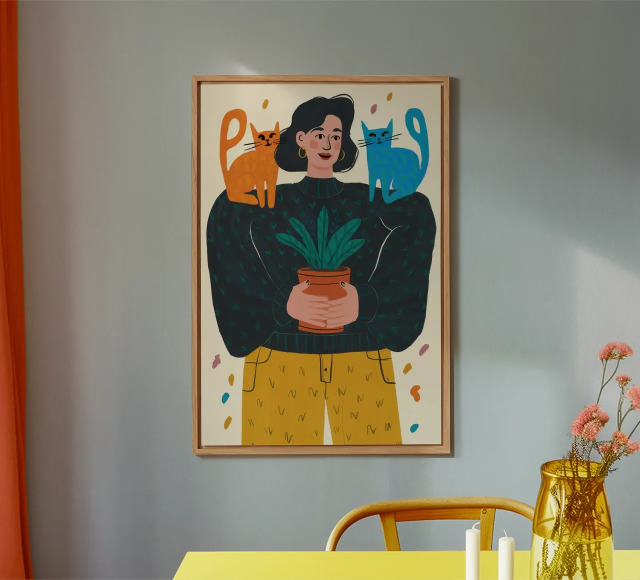 Donna che tiene in mano un vaso per piante alluminio dibond da Marigold Tiga