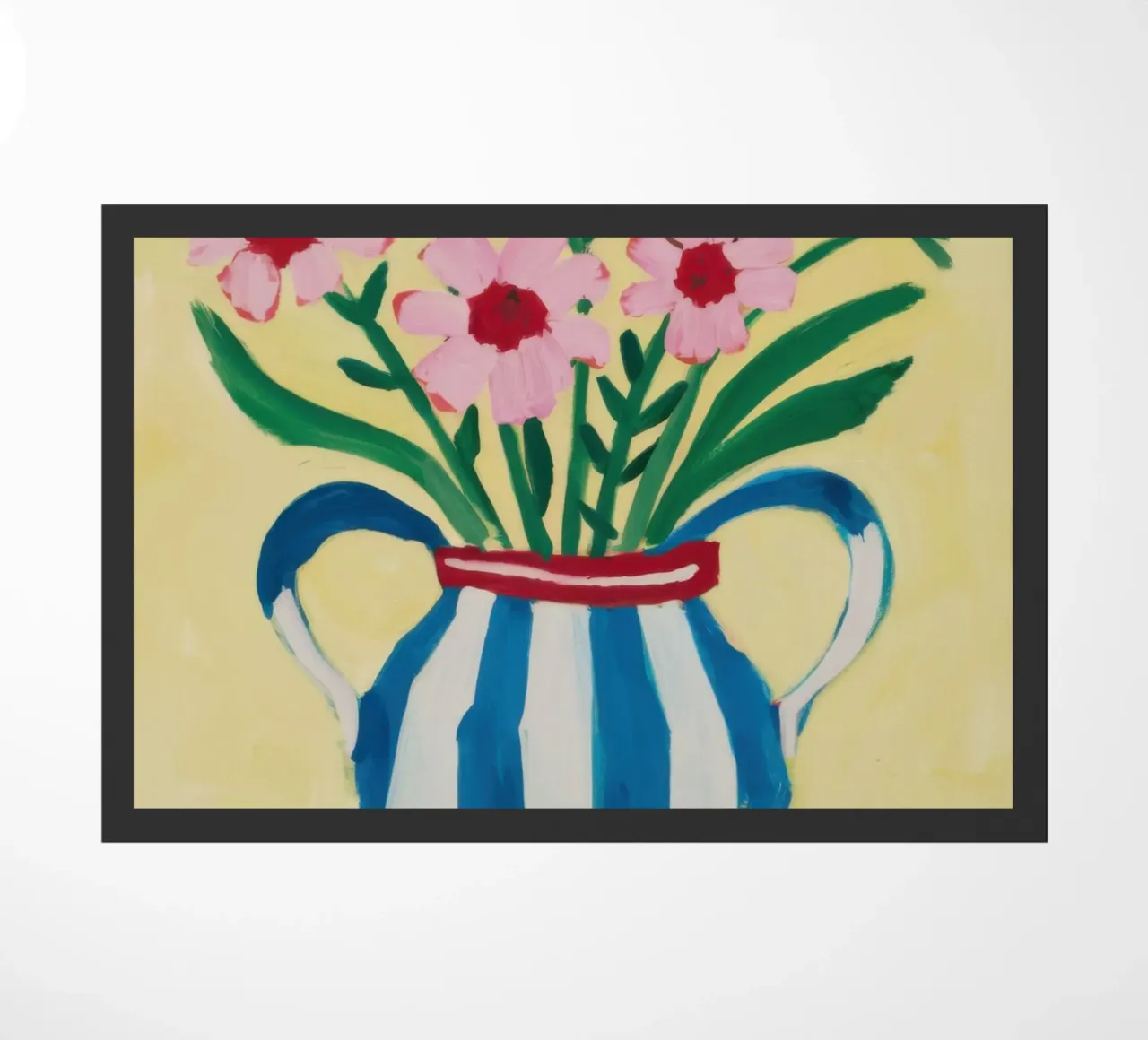 Vaso a righe Bouquet rosa zerbino da Pale Aura