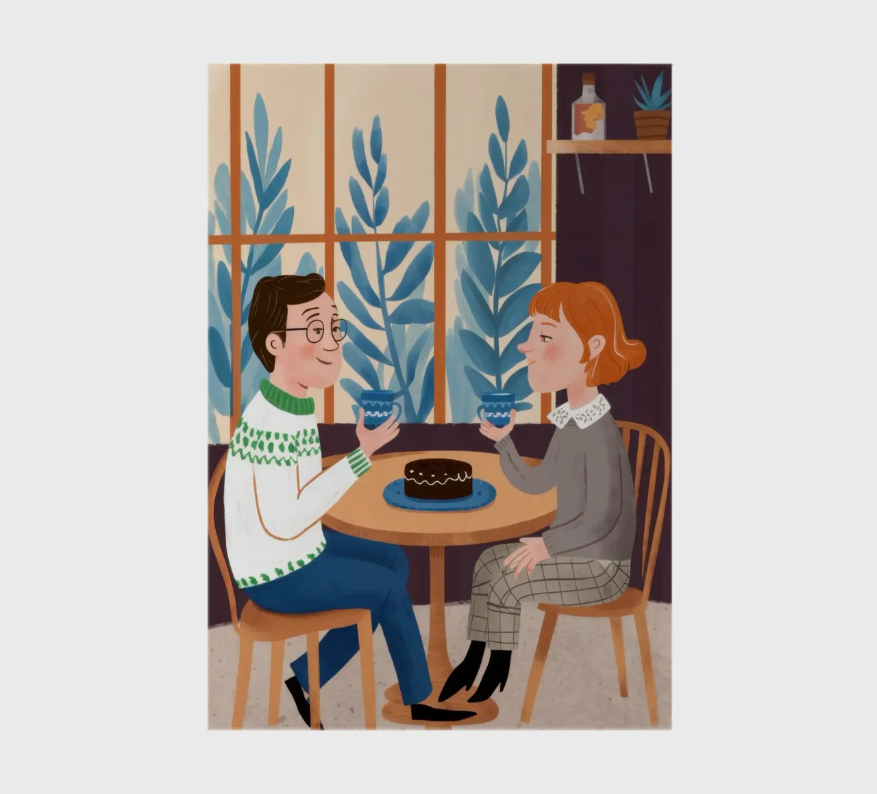 Cafe Couple Chat notebook by Sentinel Glow