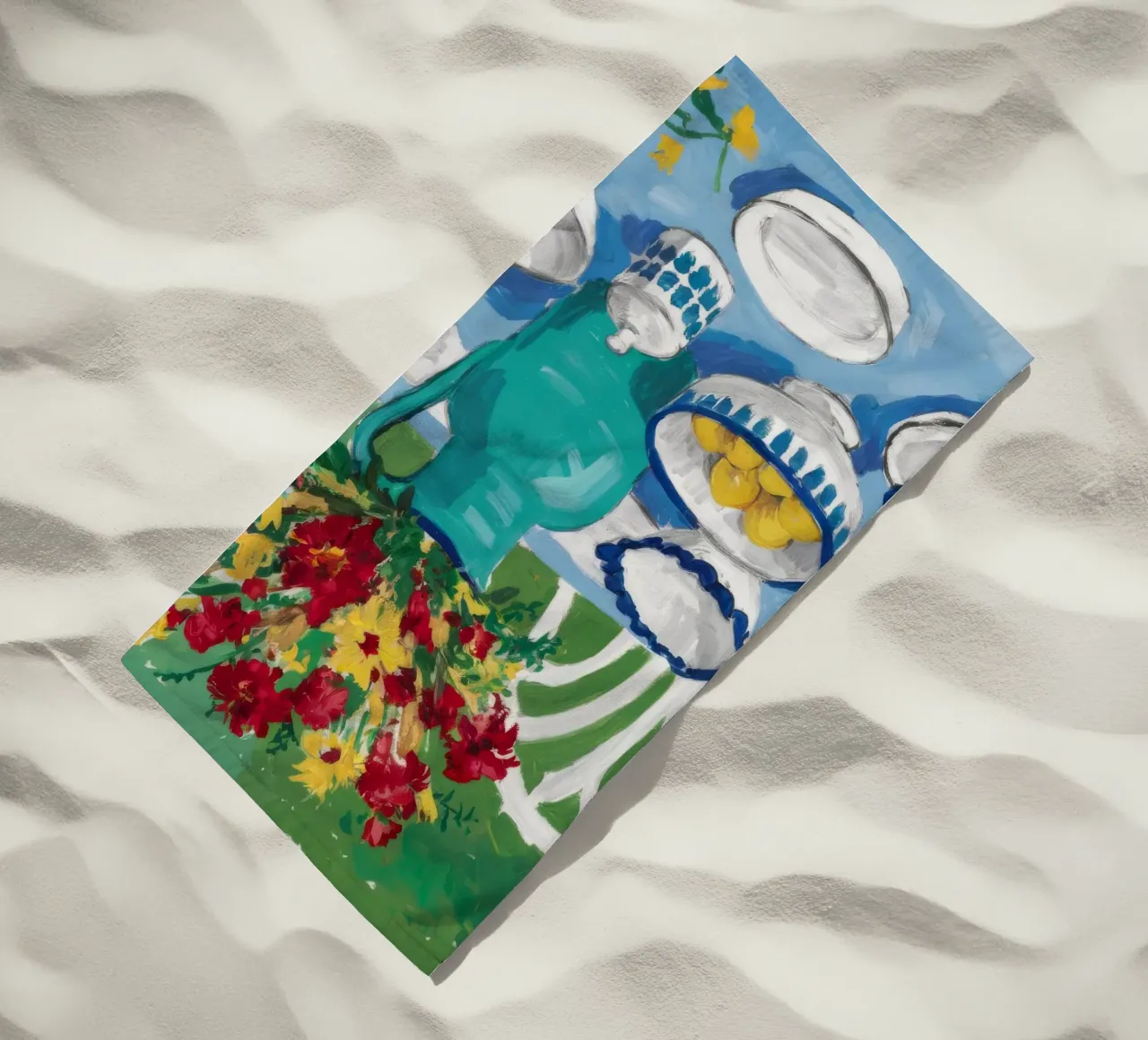 Grün kariertes Tischtuch Strandtuch von Stone Decade