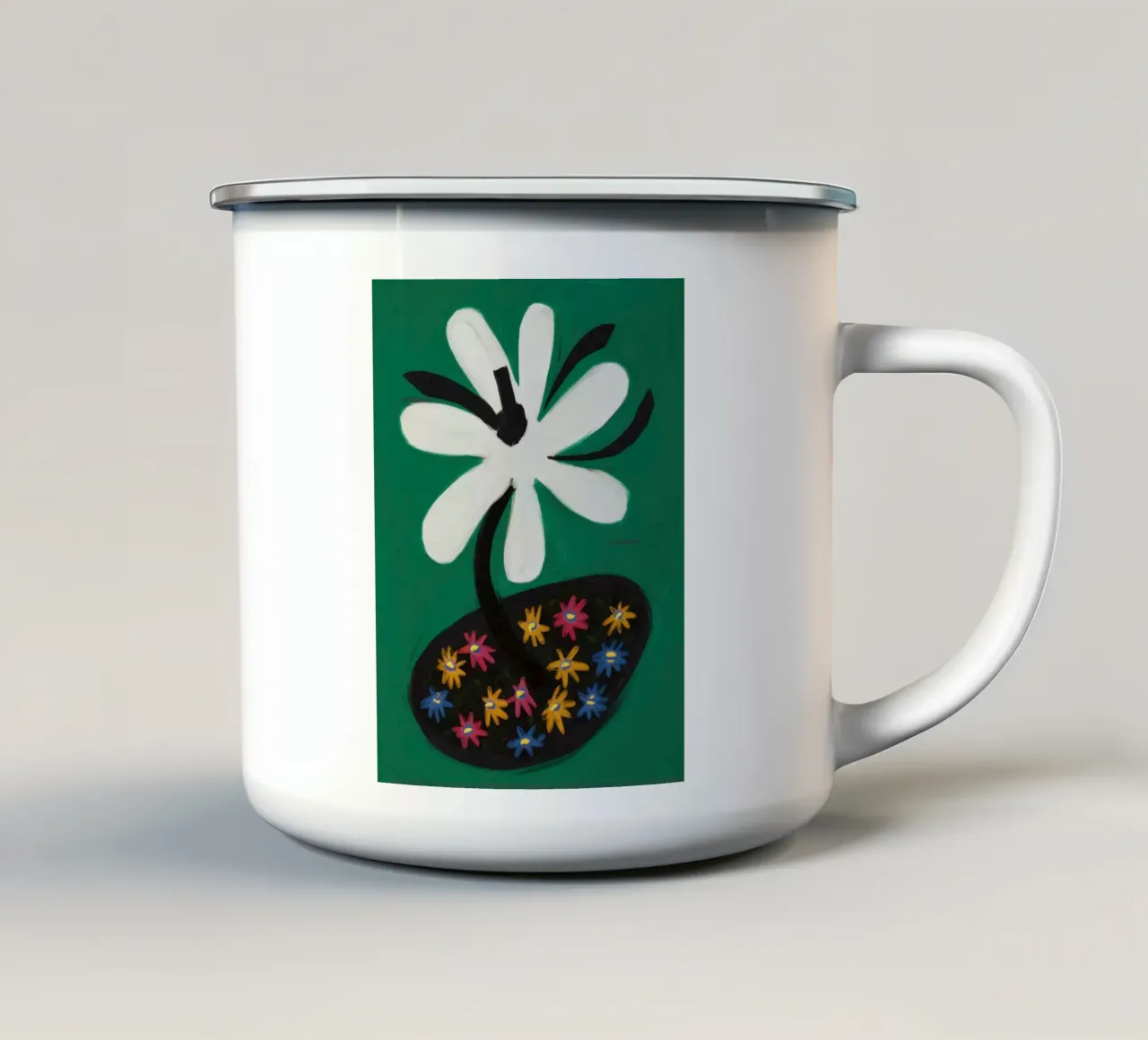 Modello astratto a foglie tazza in smalto da Sentinel Glow