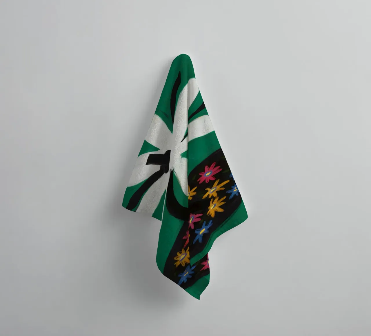 Abstract Leaf Pattern towel by Sentinel Glow
