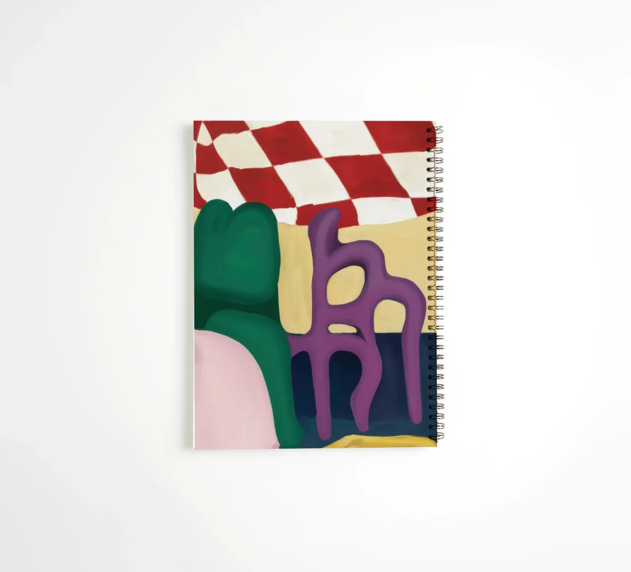 Abstract Checkered Chair spiral notebook by Pale Aura