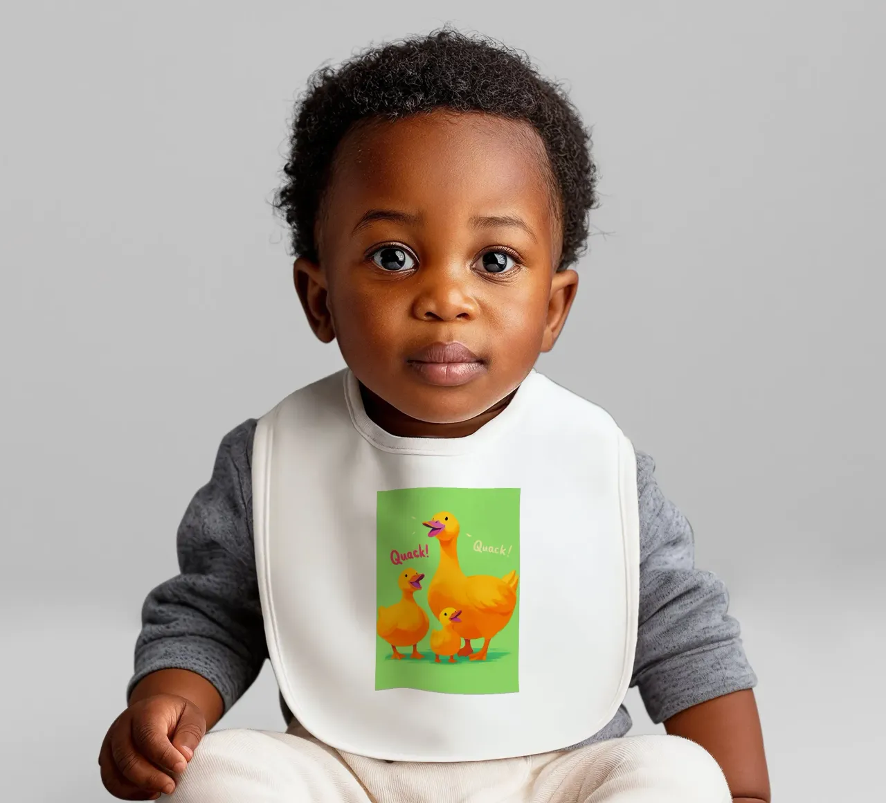 Funny Duck Family Quack baby bib by oneroad