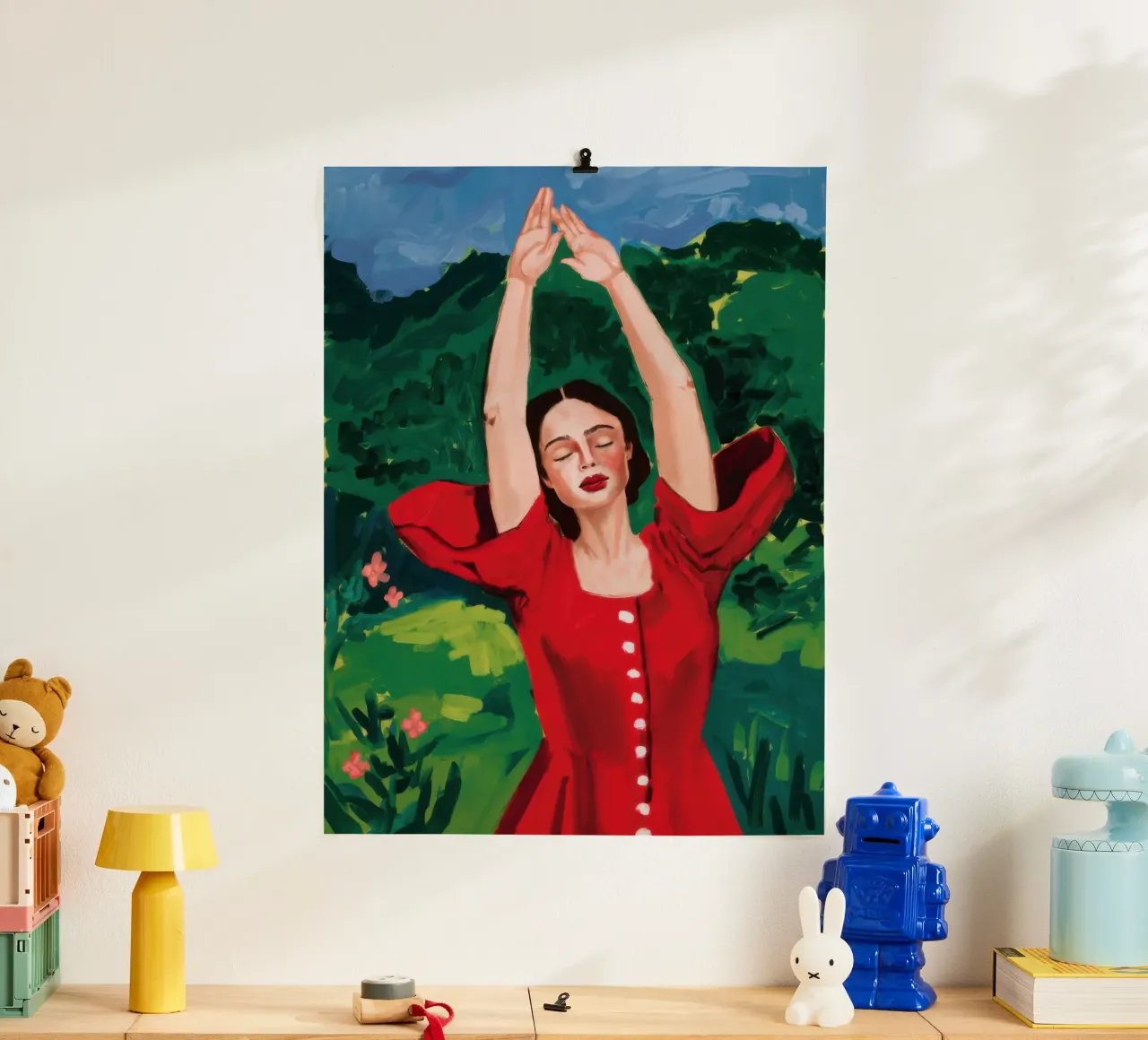 Robe rouge Bras en l'air hahnemühle de Pale Aura