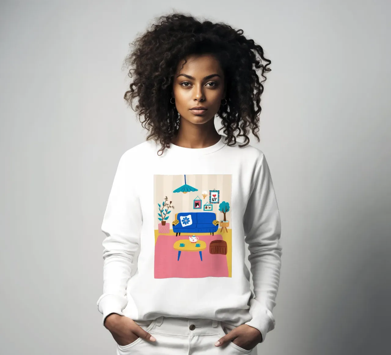 Blue Sofa Sanctuary sweatshirt by Marigold Tiga