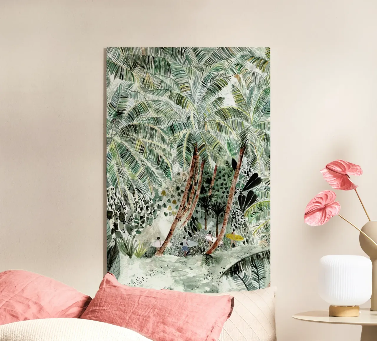 Jungle Surf acryl van Isabelle Vandeplassche