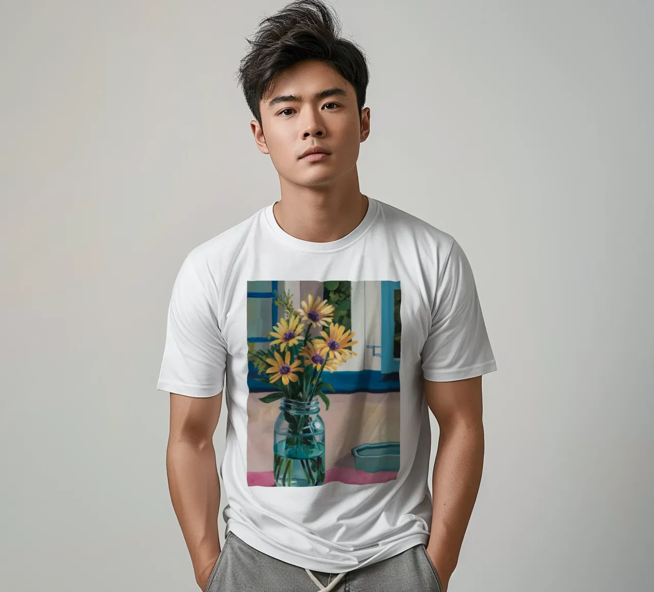 Sunflowers in a Jar t-shirt by Stone Decade
