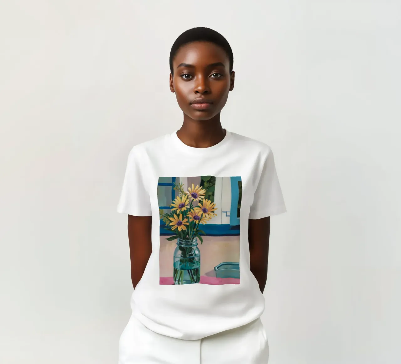 Sunflowers in a Jar t-shirt by Stone Decade