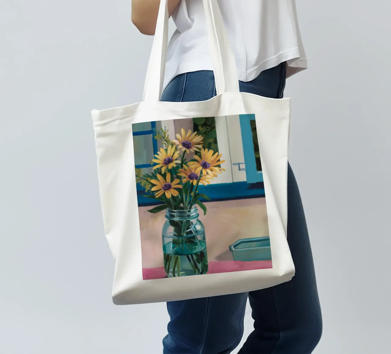 Sunflowers in a Jar tote bag by Stone Decade