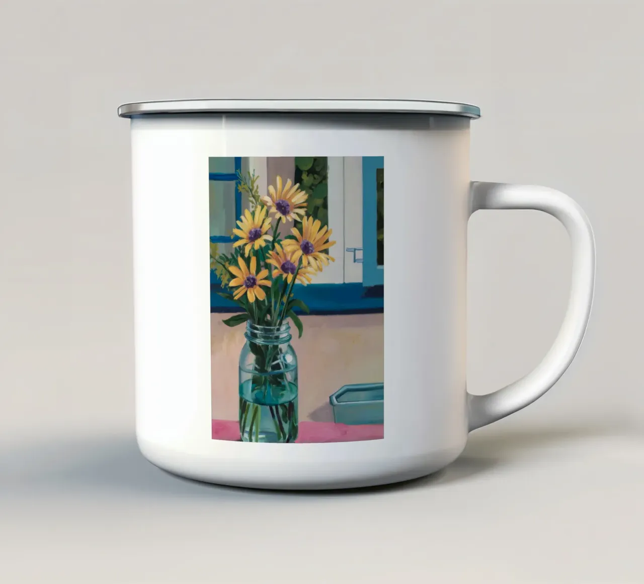 Girasoli in barattolo tazza in smalto da Stone Decade