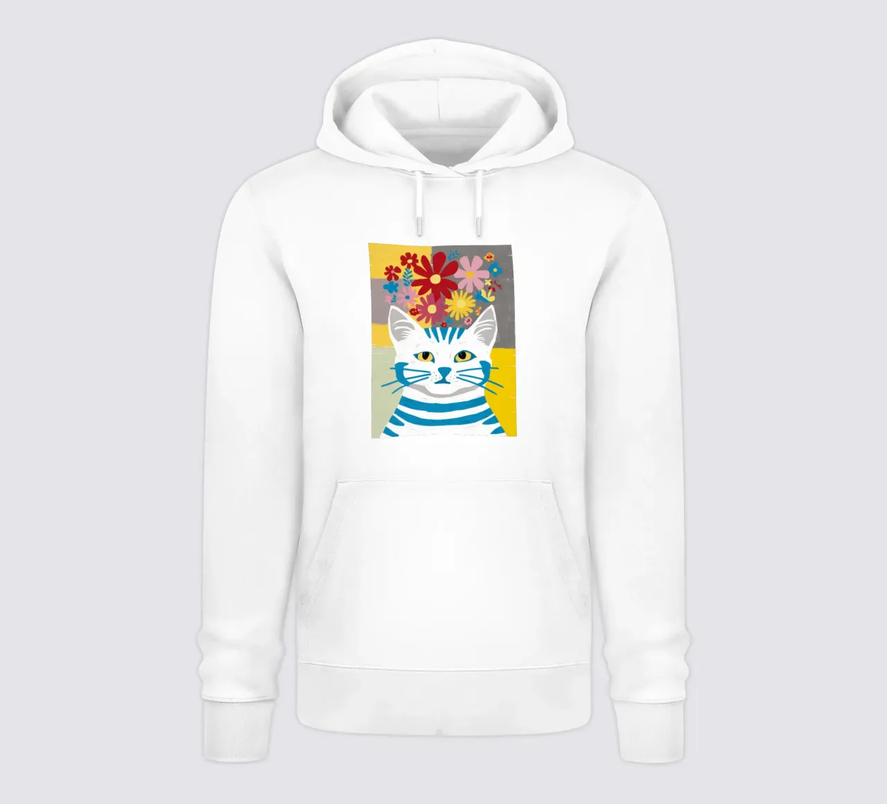 Gatto a righe Fiori gialli felpa con cappuccio da Sentinel Glow