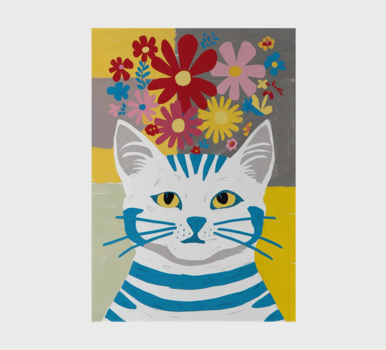 Gatto a righe Fiori gialli diario da Sentinel Glow