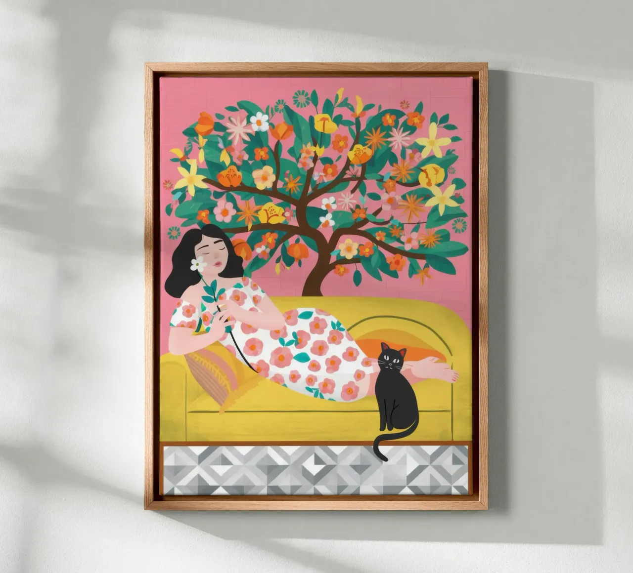 Orange Tree Cat Nap canvas by Marigold Tiga
