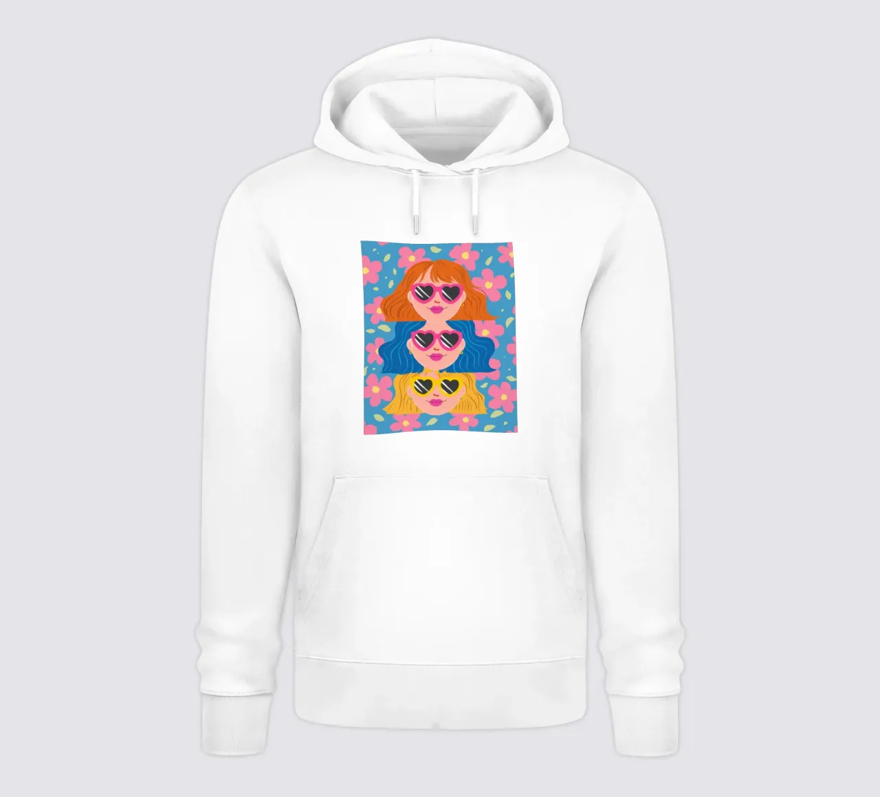 Occhiali da sole a cuore azzurro felpa con cappuccio da Sentinel Glow