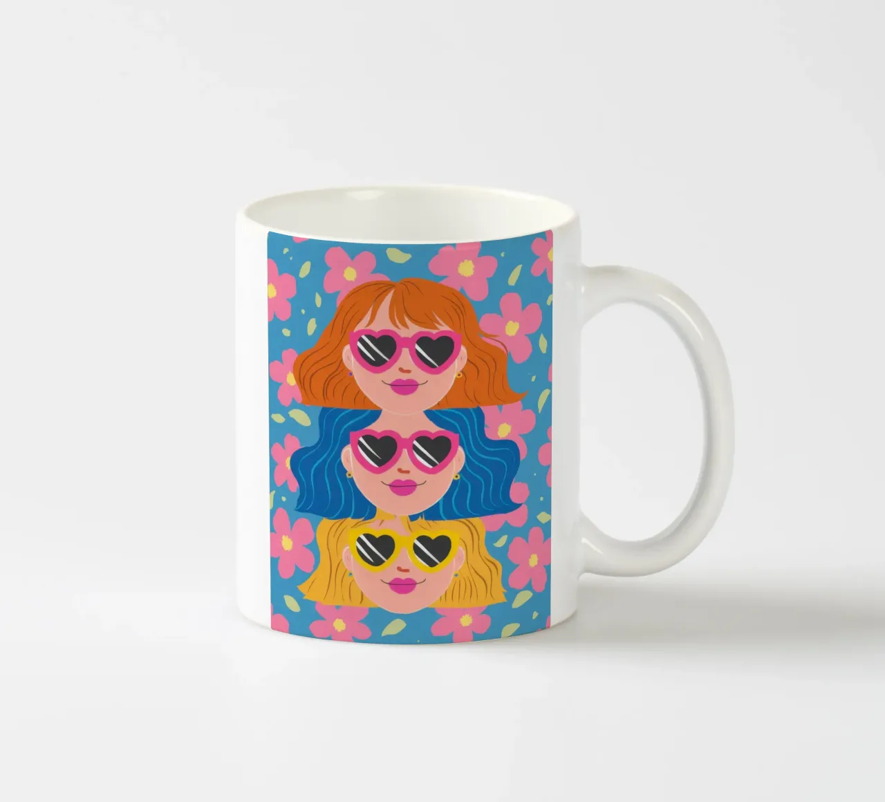 Occhiali da sole a cuore azzurro tazza in ceramica da Sentinel Glow