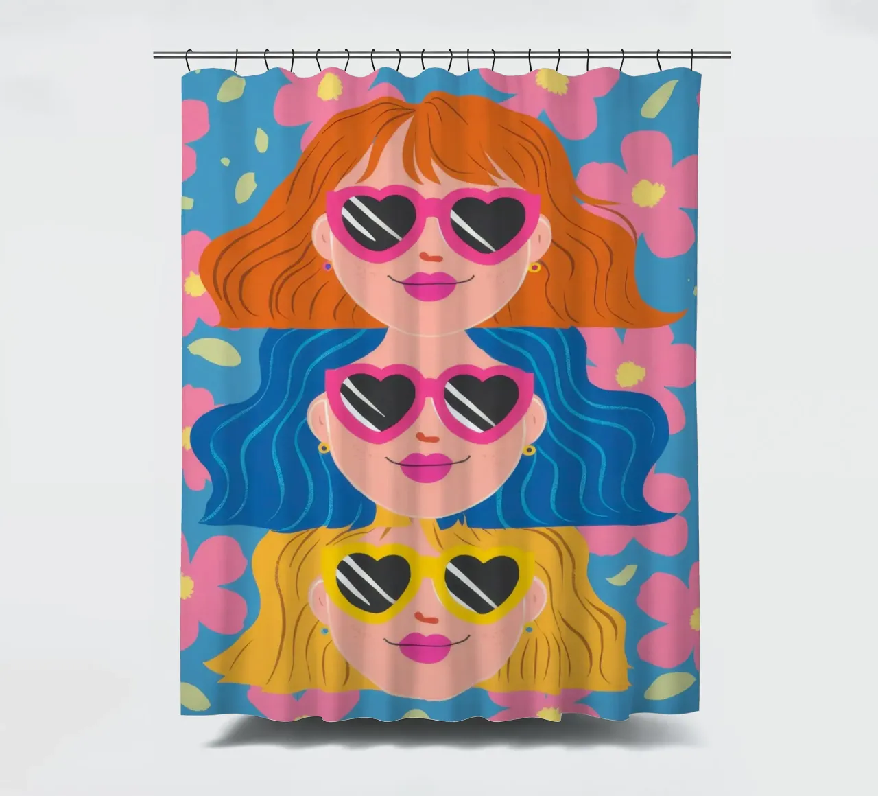 Occhiali da sole a cuore azzurro tenda da doccia da Sentinel Glow