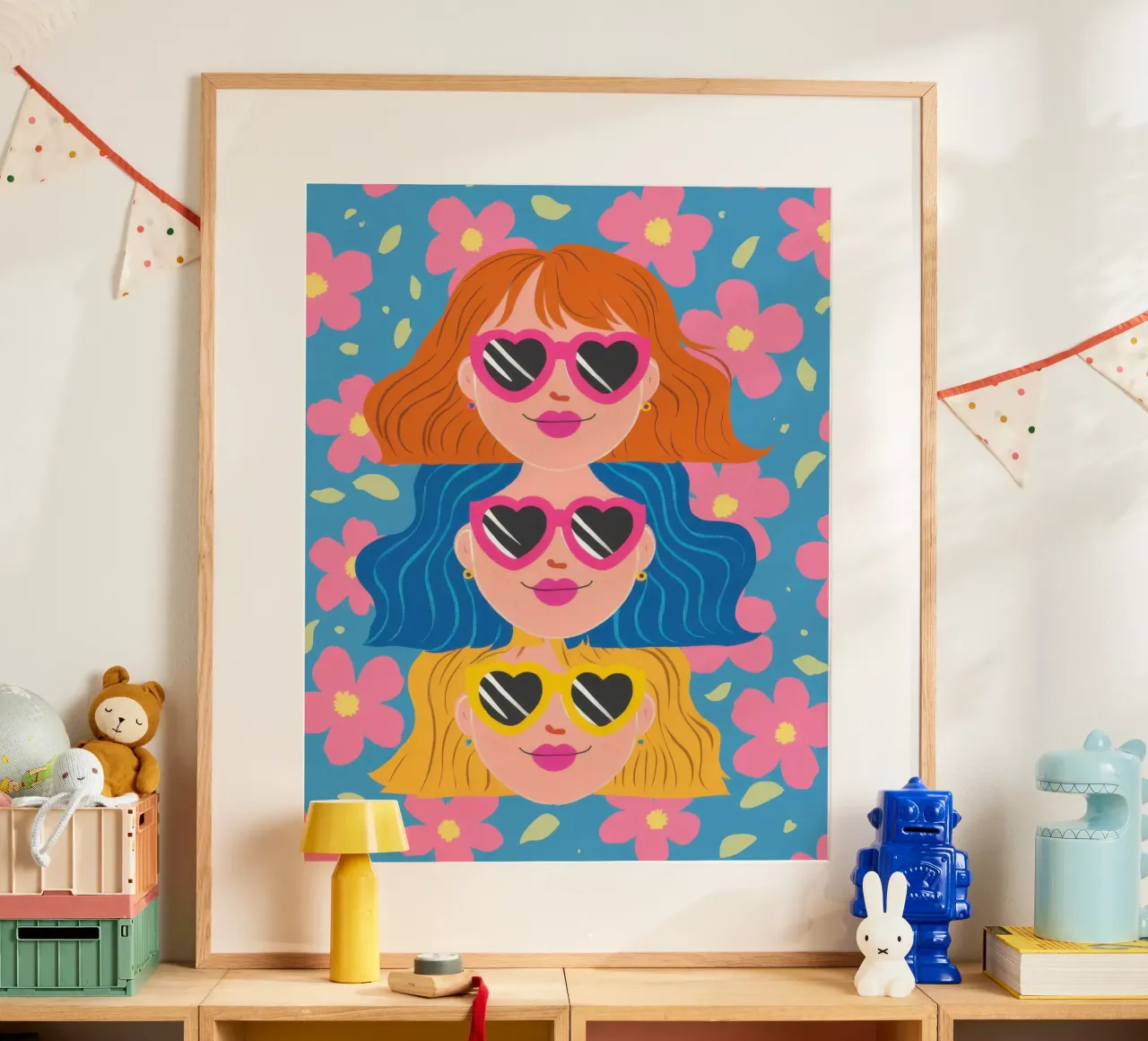 Occhiali da sole a cuore azzurro carta hahnemühle da Sentinel Glow