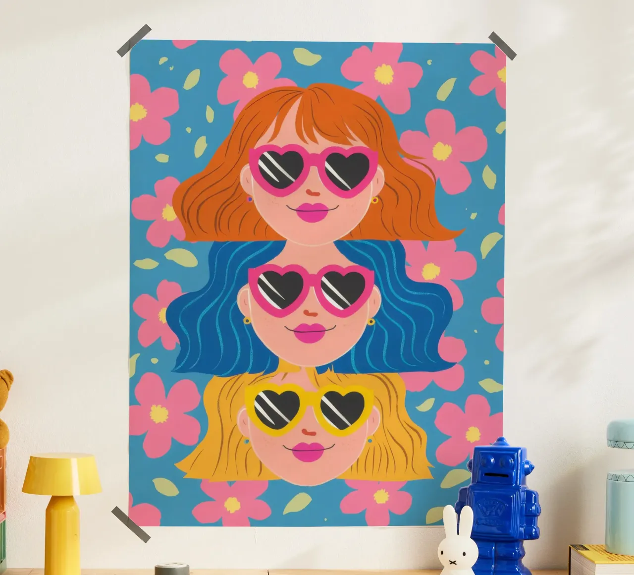 Occhiali da sole a cuore azzurro carta hahnemühle da Sentinel Glow