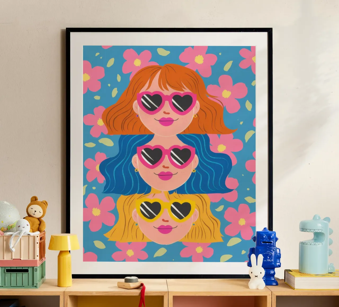 Occhiali da sole a cuore azzurro carta hahnemühle da Sentinel Glow