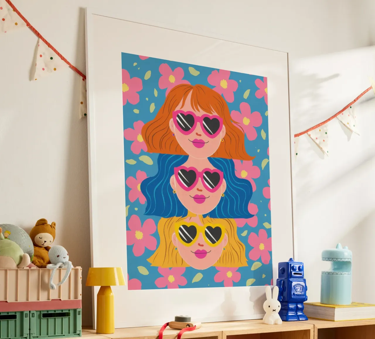 Occhiali da sole a cuore azzurro carta hahnemühle da Sentinel Glow