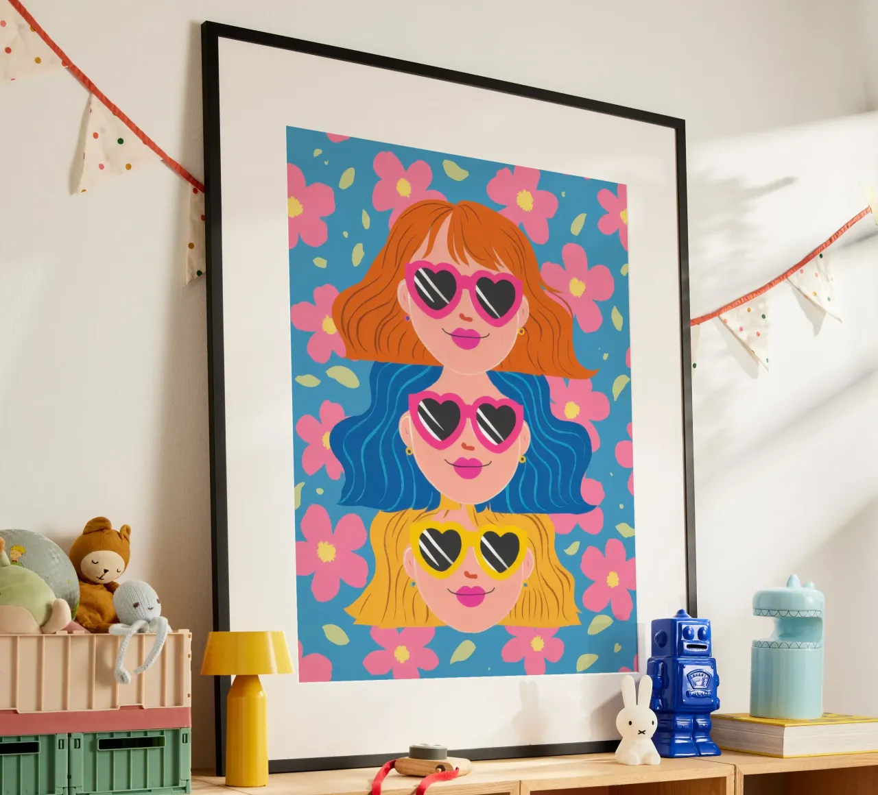 Occhiali da sole a cuore azzurro carta hahnemühle da Sentinel Glow